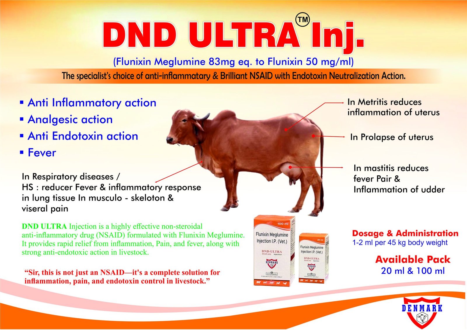Indigenous cattle with veterinary healthcare product presentation